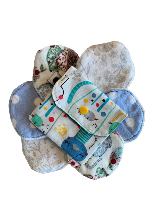 Lot de 6 tampons démaquillants lavables dans une pochette